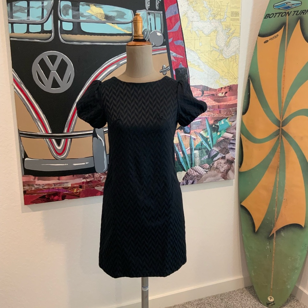 Chic Black Chevron Mini Dress